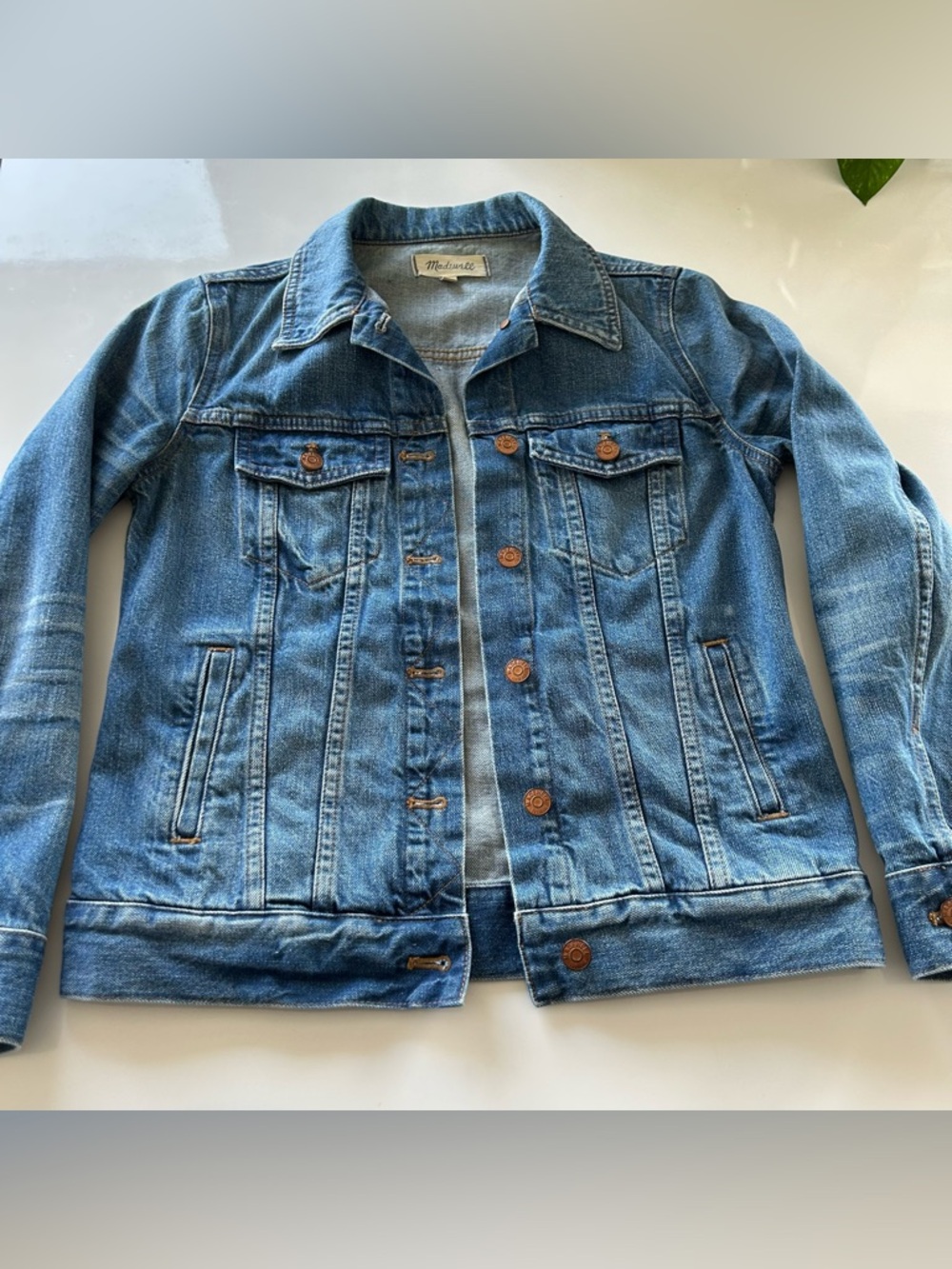 Madewell The Jean Jacket in Blue Pinter Wash - Size S - Picture 5 of 12